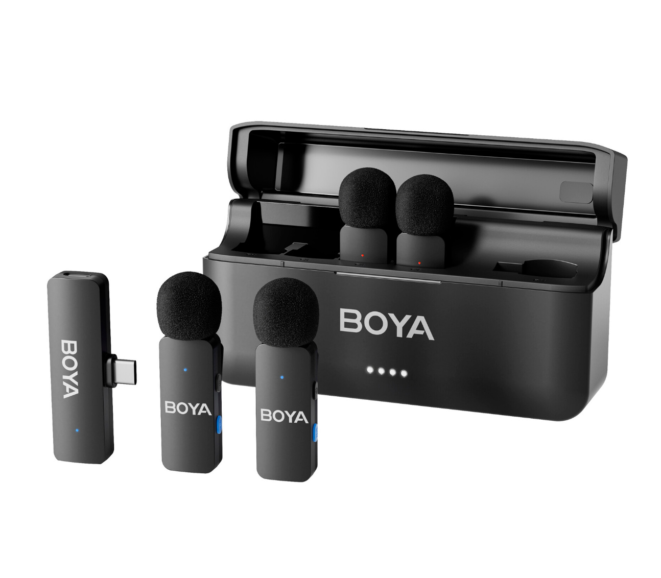 Беспроводная система Boya BY-V4U, 2.4 ГГц, 4х TX + RX, USB-C
