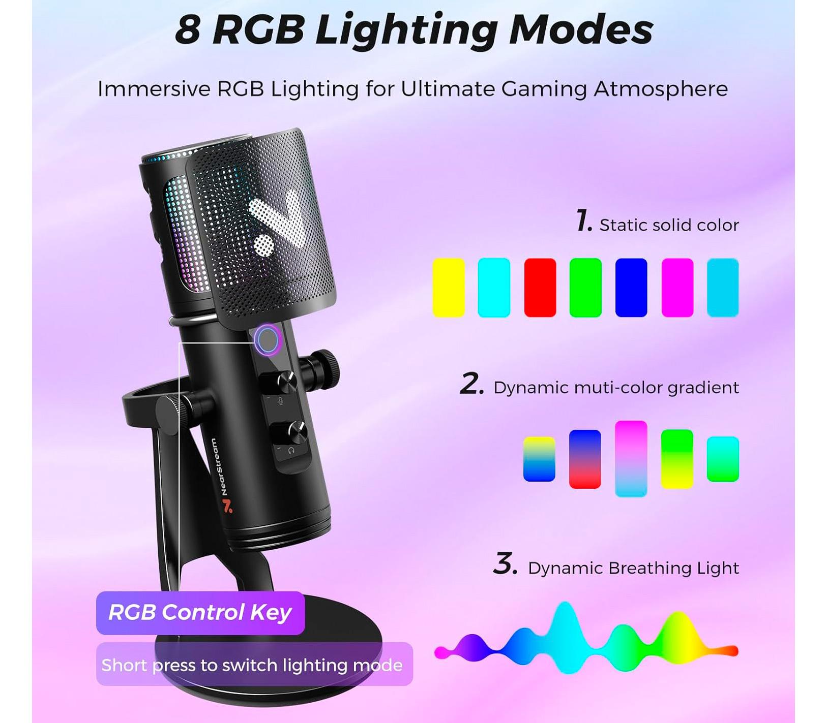 USB микрофон Nearity NearStream AM35U, с RGB подсветкой и шумоподавлением