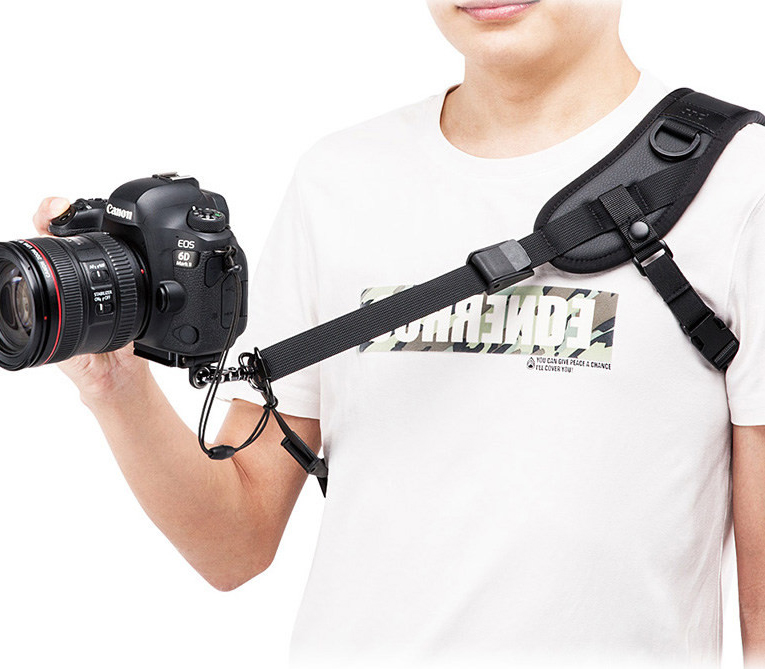 Ремень JJC NS-PRO1M, плечевой, с площадкой Arca-Swiss, микрофибра, черный