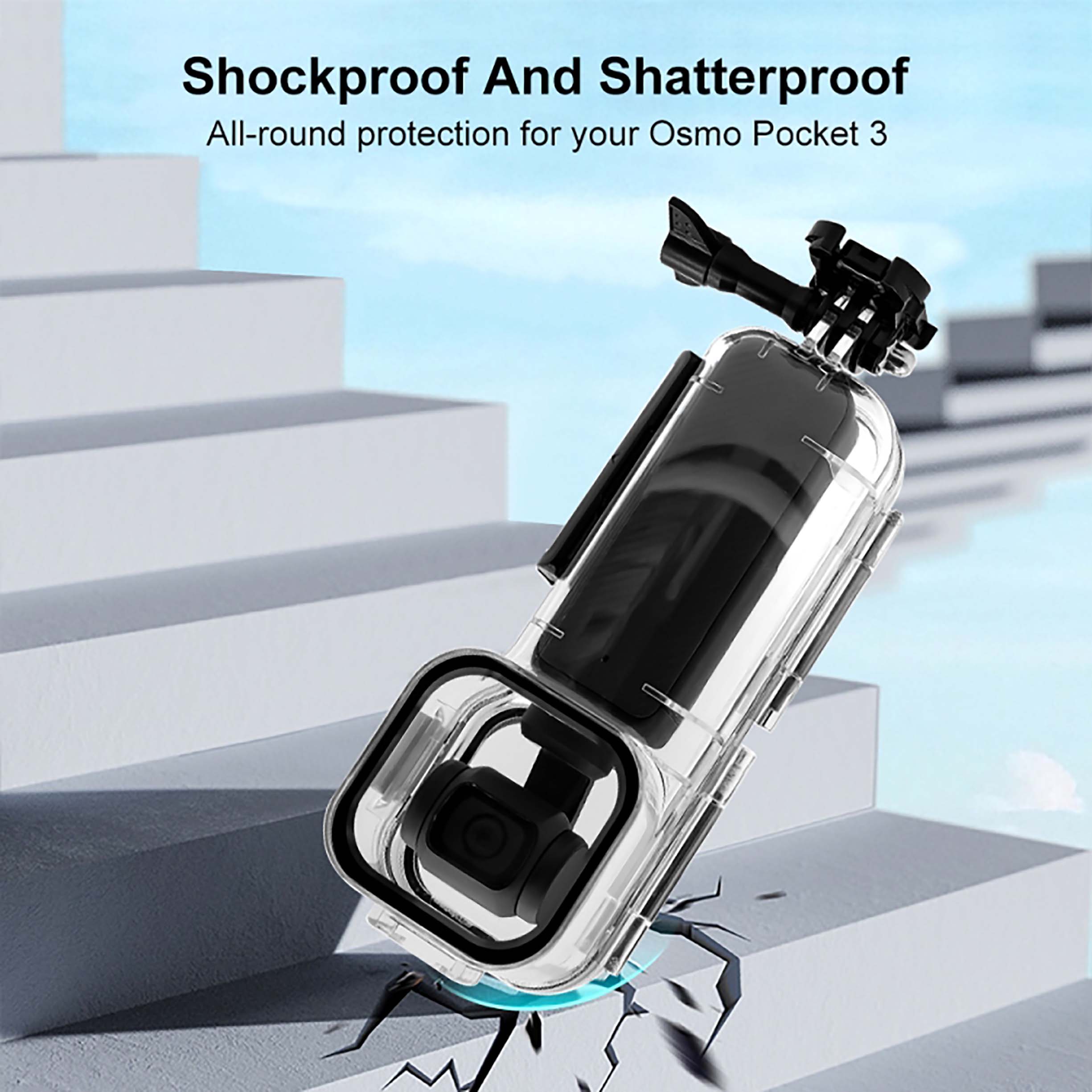 Защитный кейс Puluz PU967T Waterproof Housing Case, для DJI OSMO Pocket 3, водонепроницаемость 45м