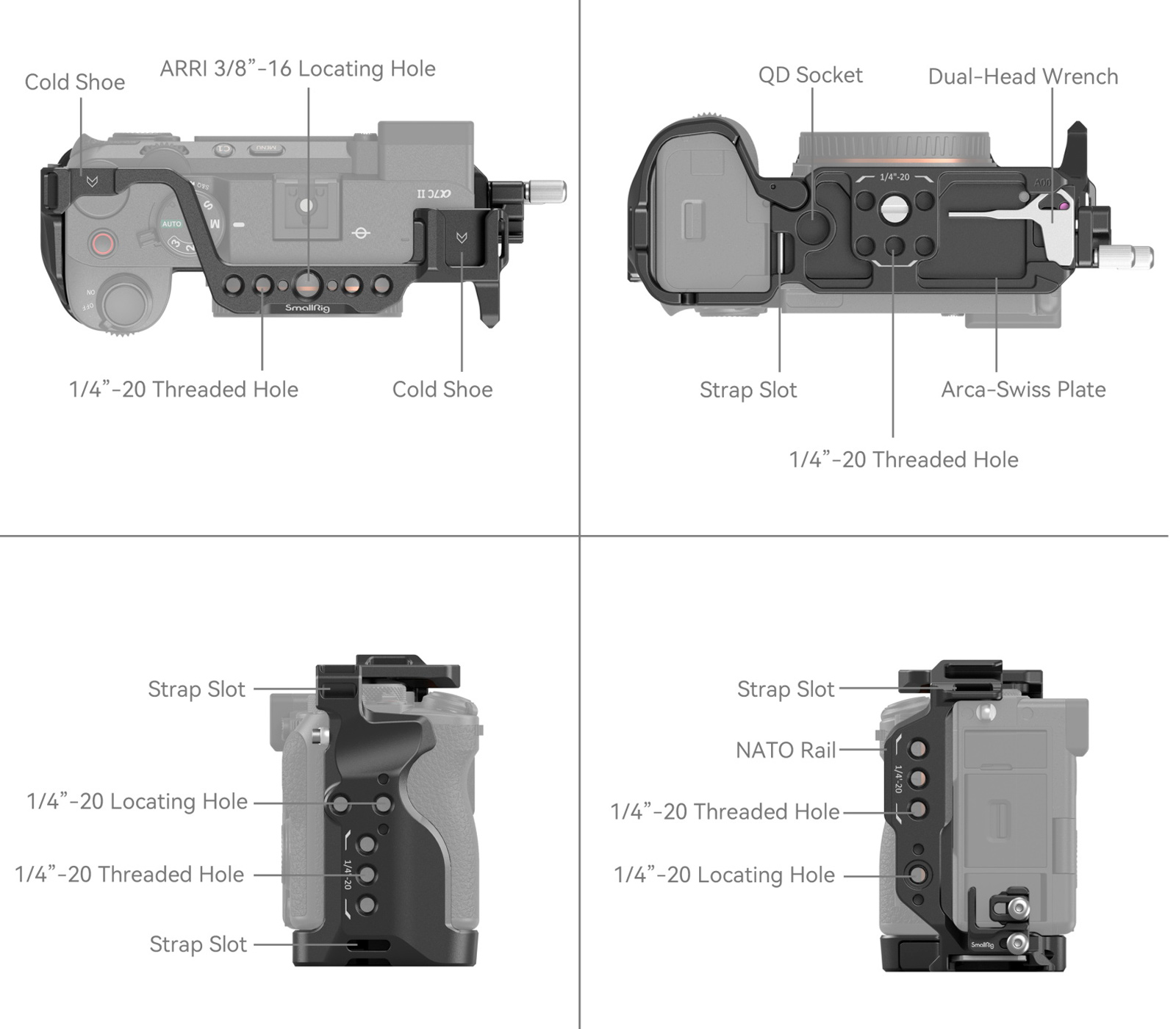 Клетка SmallRig 4422 для Sony 7CR / 7C II + фиксатор HDMI кабеля