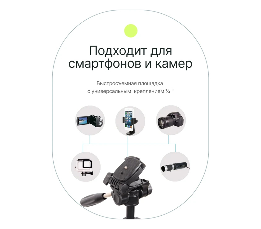 Штатив Raylab Travel 63, с головой, черный
