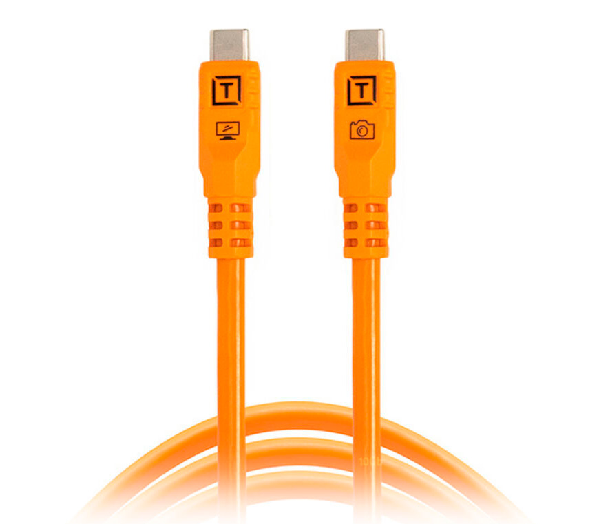 Кабель Tether Tools TetherPro Optima 10G Orange, прямые USB-C / USB-C, длина 3 м