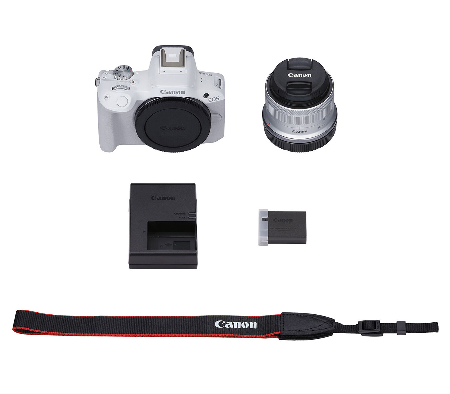 Беззеркальный фотоаппарат Canon EOS R50 Kit RF-S 18-45mm IS STM, белый