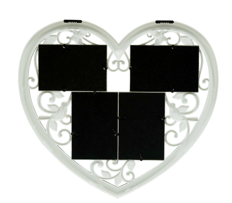 Мультирамка Fotografia 4 фото 10х15 см, Сердце, белая