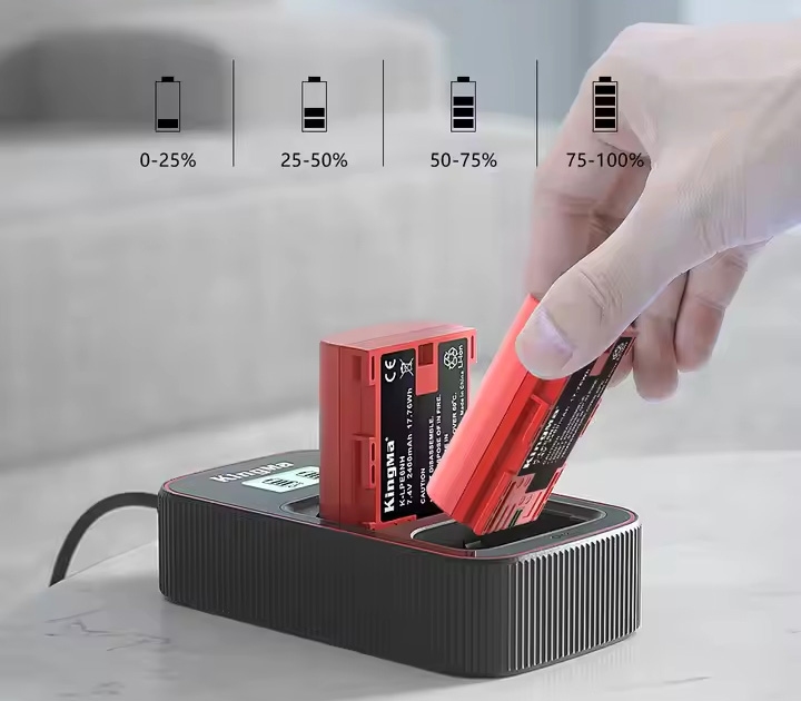 Зарядное устройство Kingma BM058 + 2 аккумулятора LP-E6NH 2000 мАч