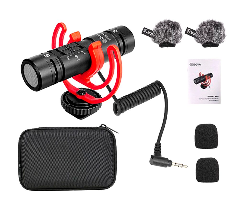 Микрофон Boya BY-MM1 PRO, двунаправленный, моно, 3.5 мм