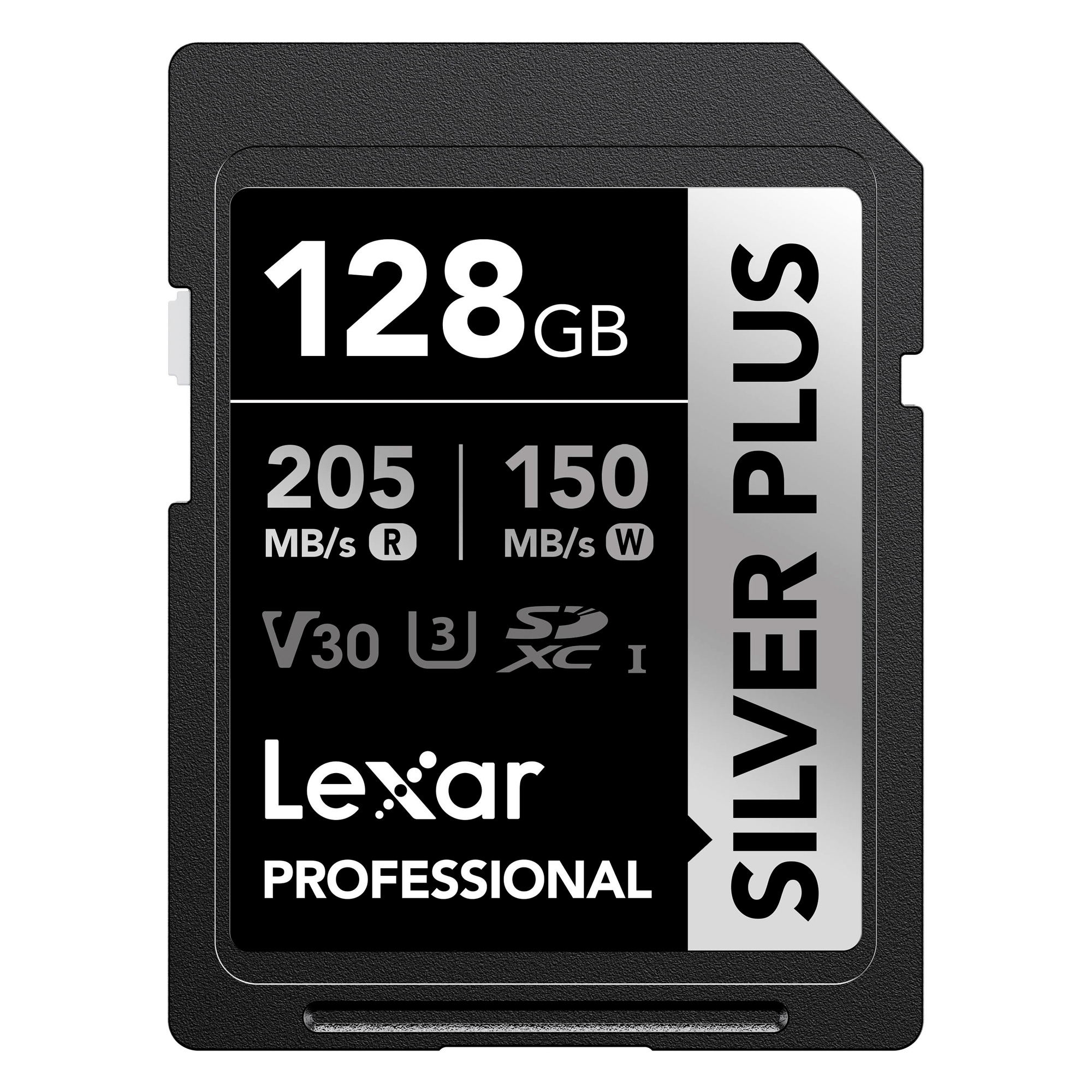 Карта памяти Lexar SDXC 128GB Professional Silver Plus UHS-I U3 V30 (205/150 MB/s)