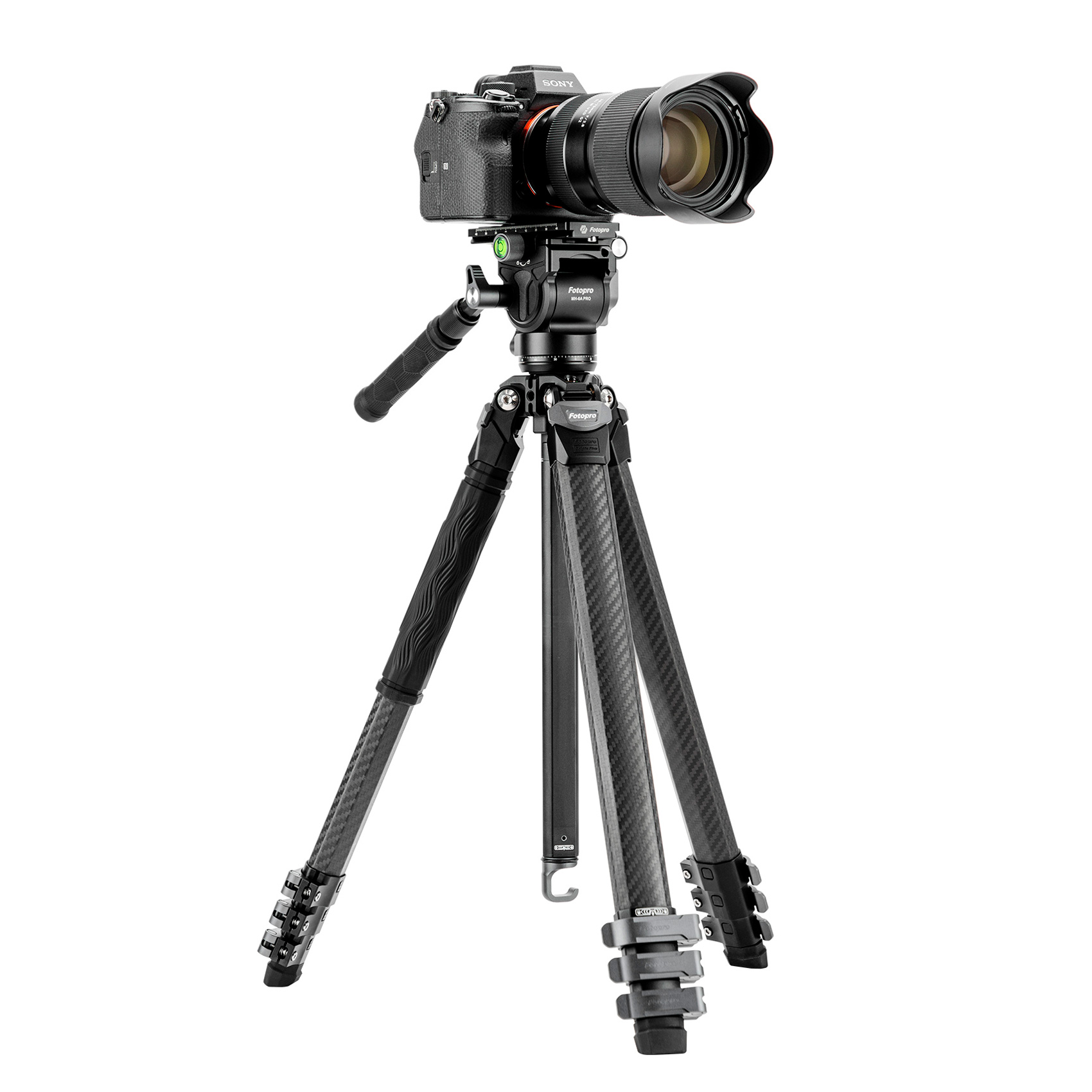 Штатив Fotopro Origin Plus Video с видеоголовой MH-6A Pro, карбоновый