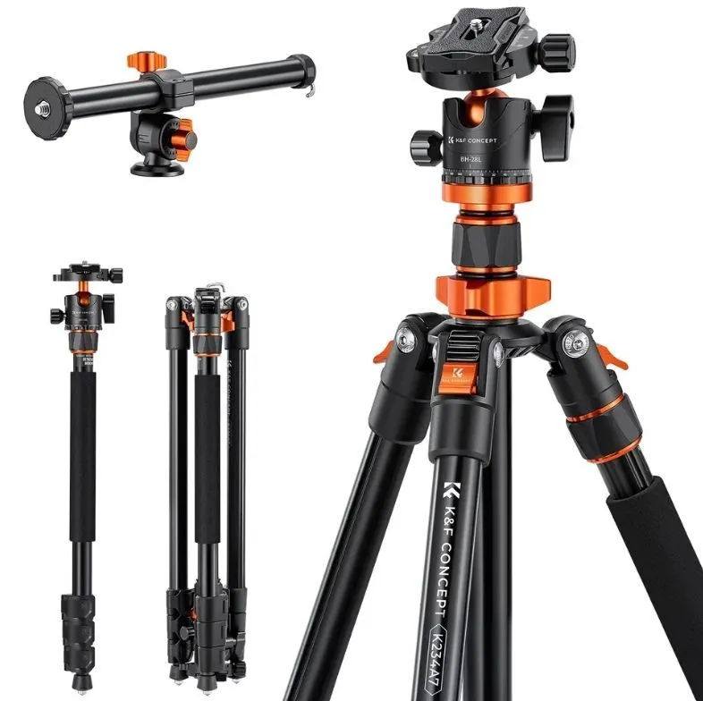 Штатив K&F Concept K234A7 с шаровой головой BH-28L и горизонтальной штангой