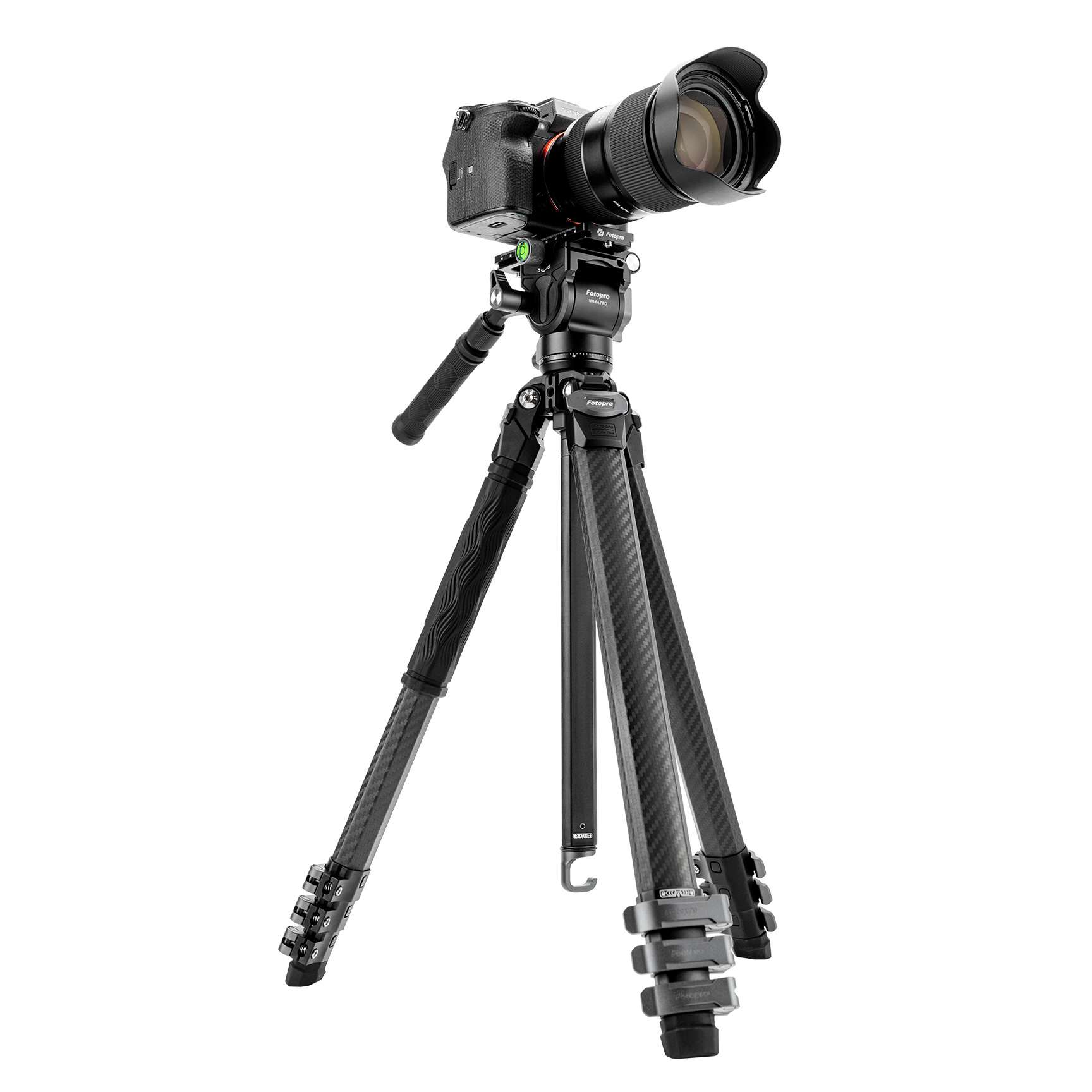 Штатив Fotopro Origin Plus Video с видеоголовой MH-6A Pro, карбоновый