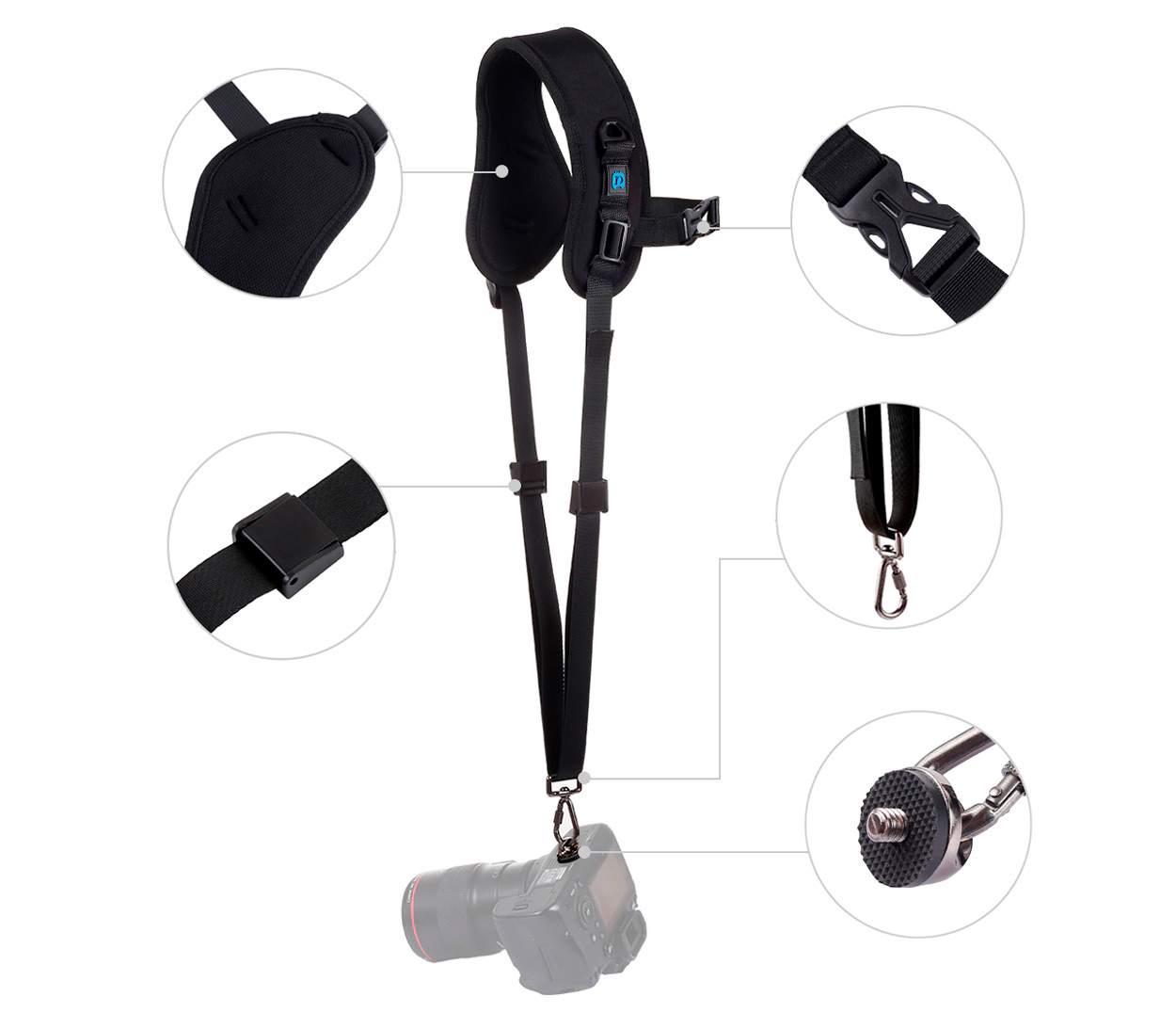 Плечевой ремень Puluz PU6011 Camera Strap, черный