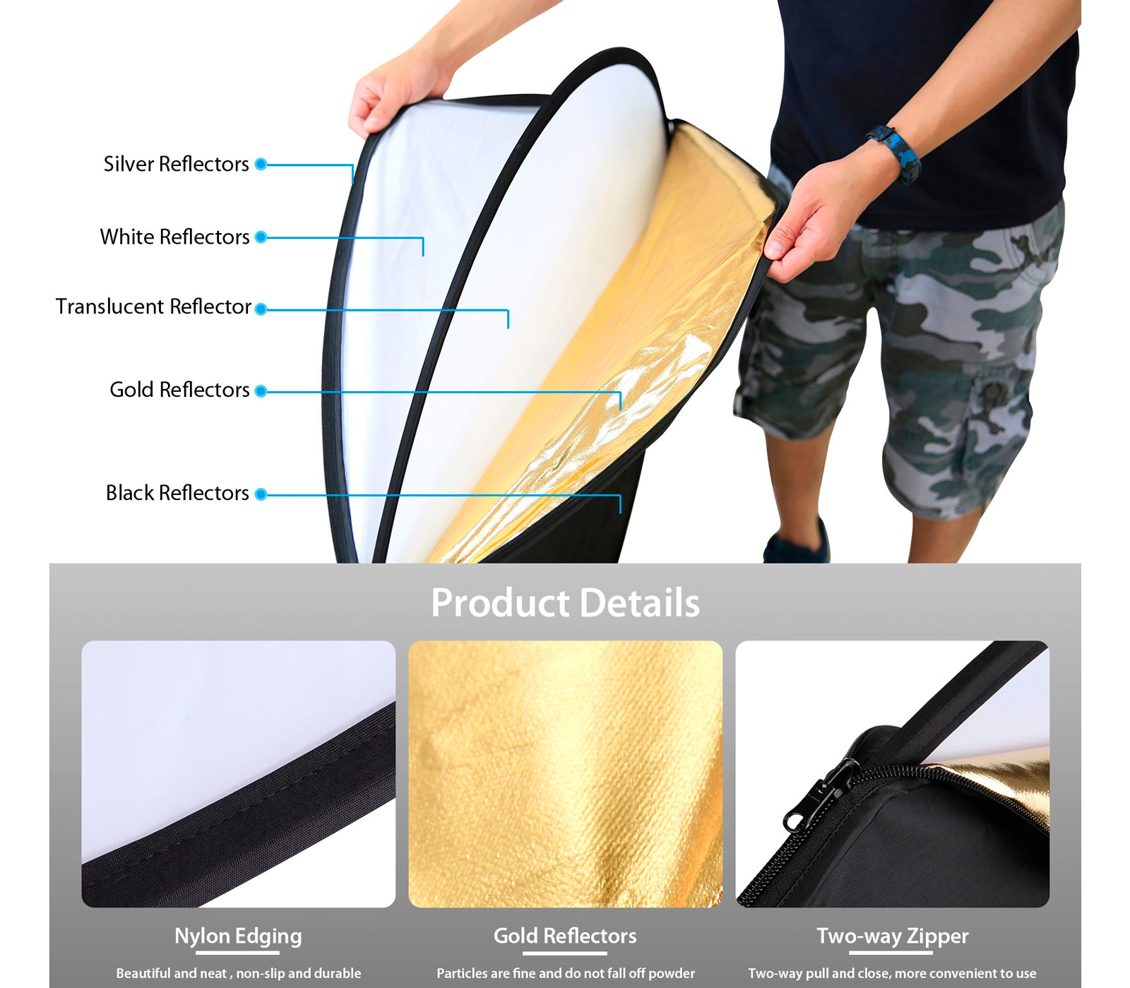 Отражатель Puluz PU5111, 60 см, 5 в 1