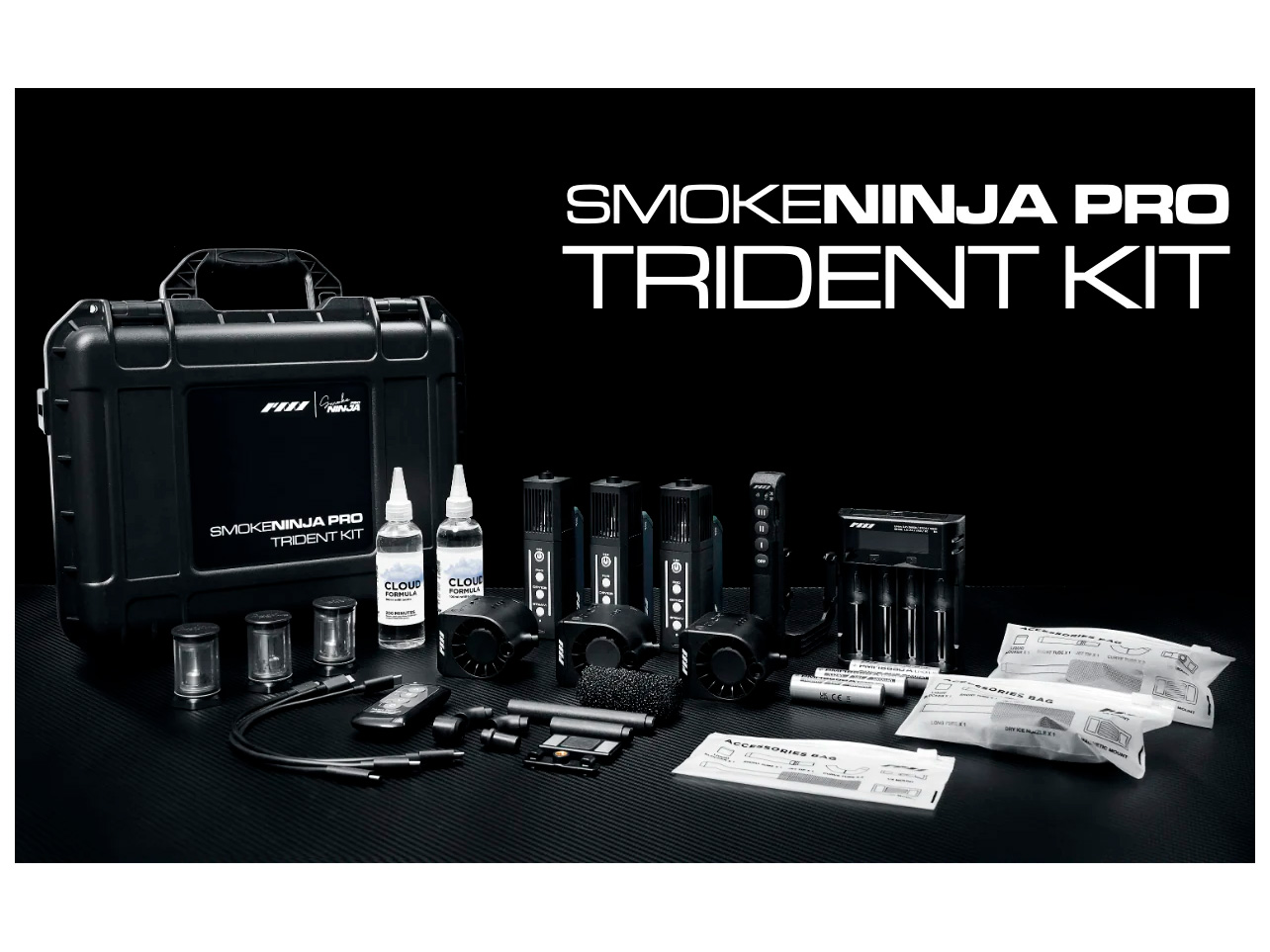 Генераторы дыма PMI SmokeNINJA Pro Trident Kit, 3 шт. + аксессуары