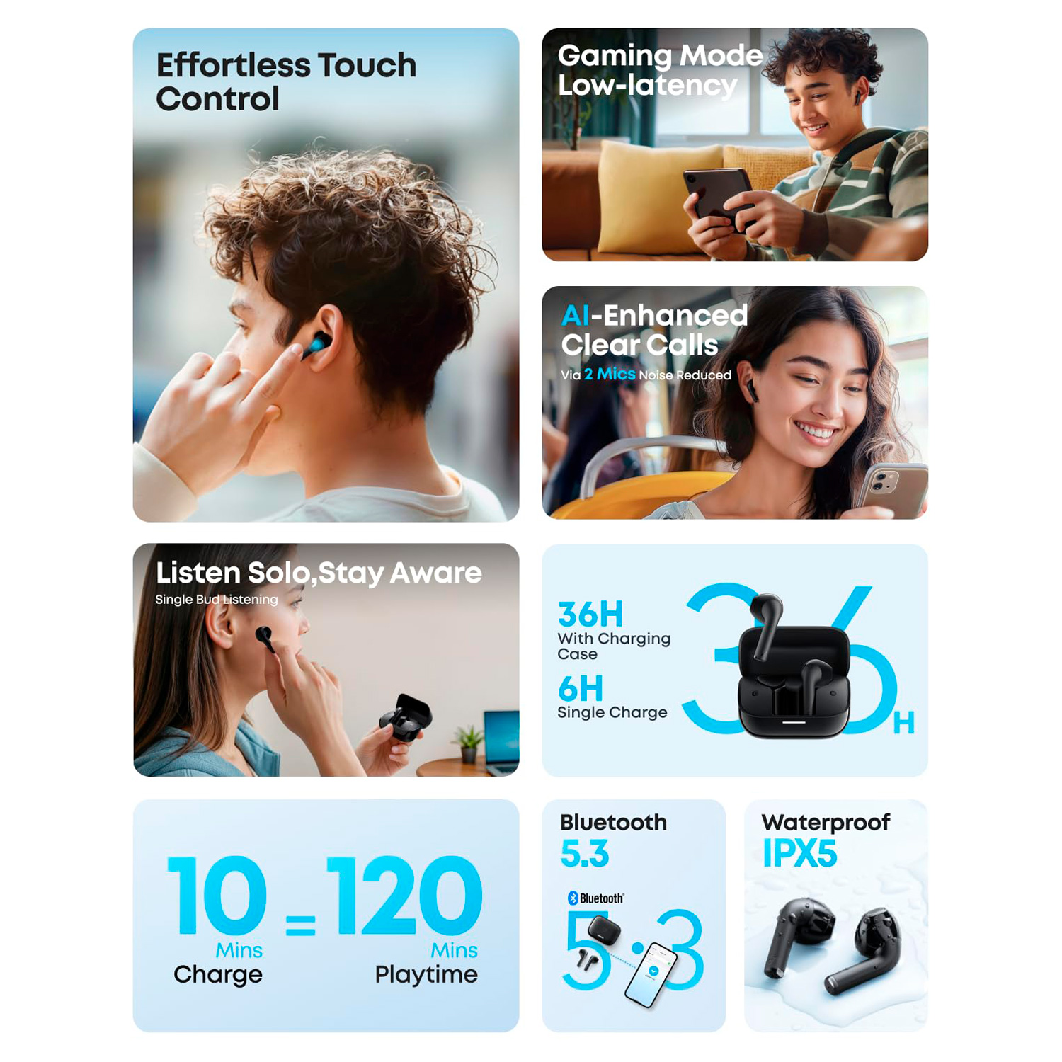 Беспроводные наушники Anker Soundcore K20i, открытого типа, черные