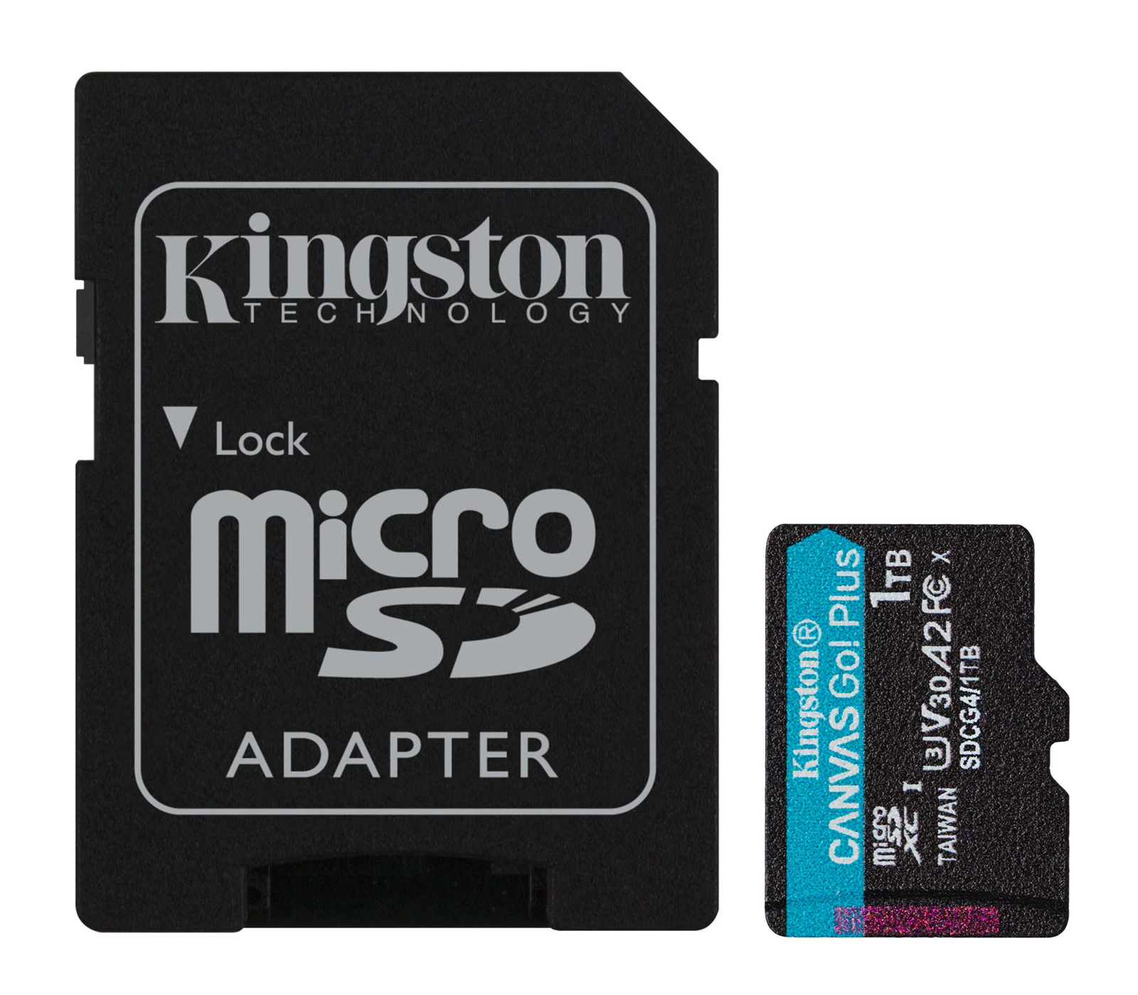 Карта памяти Kingston MicroSDXC 1TB Canvas Go! Plus G4 UHS-I U3 V30 A2, с SD-адаптером