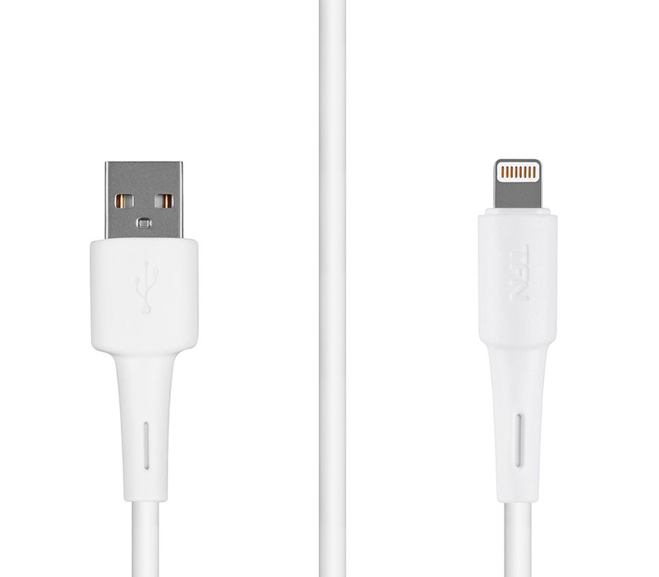 Кабель TFN USB-A / Lightning, ПВХ, 1 м, белый