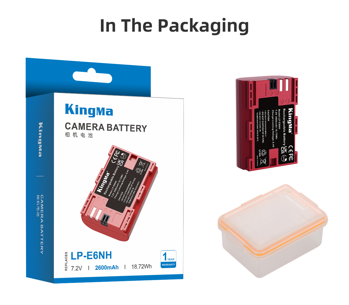 Аккумулятор Kingma LP-E6NH с защитным кейсом, 2600 мАч