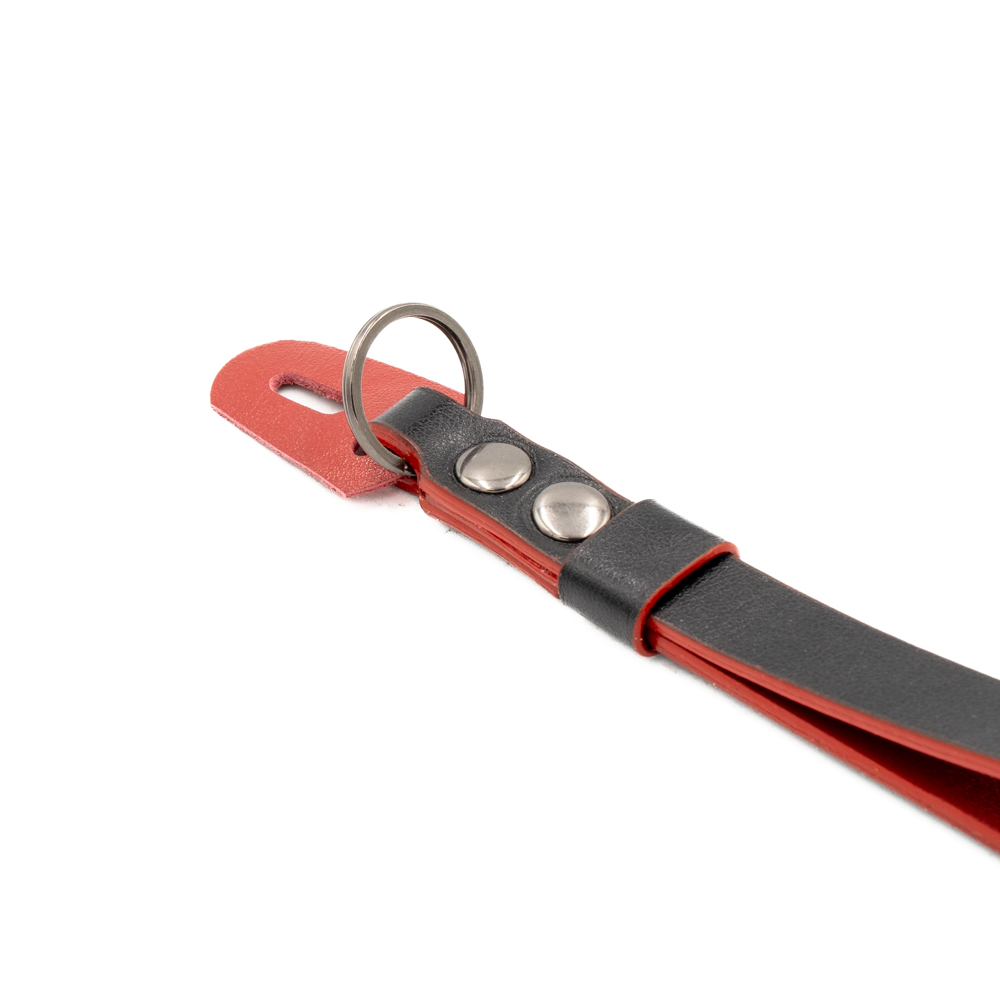 Ремень Kornet запястный, с кольцами, кожаный, черный\красный (состояние New) (б/у)