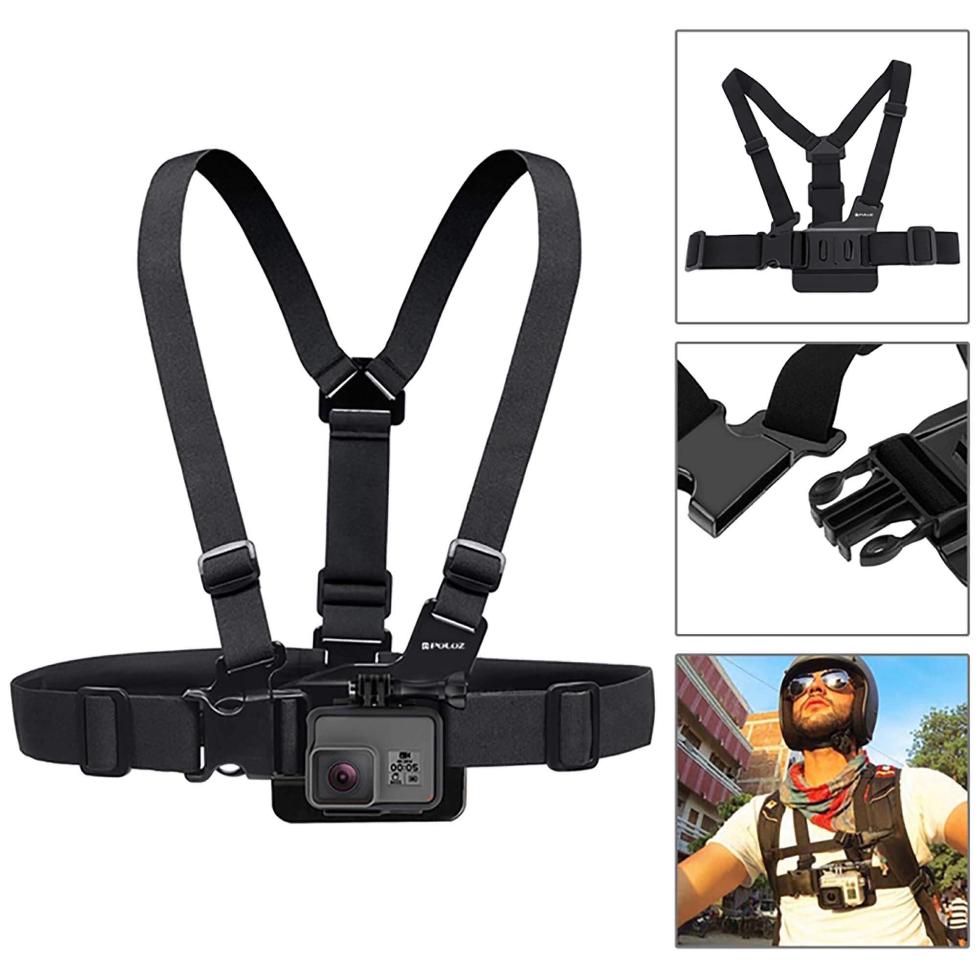 Комплект аксессуаров Puluz PKT09 Accessories Combo Kit, 53 в 1, для экшн-камер в кейсе, черный