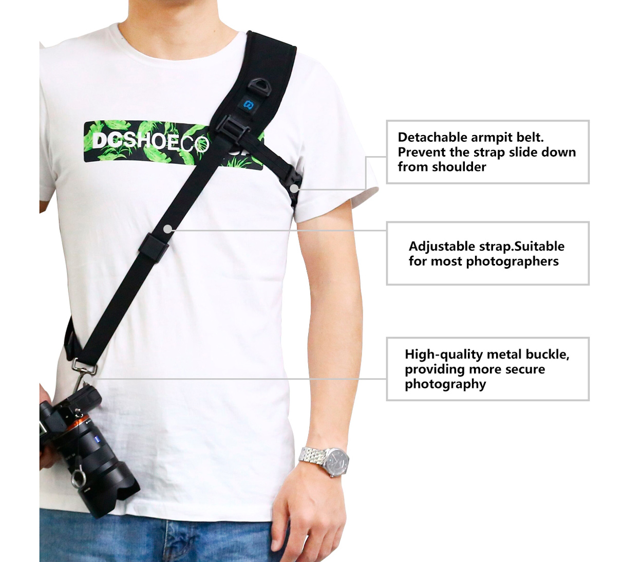 Плечевой ремень Puluz PU6011 Camera Strap, черный