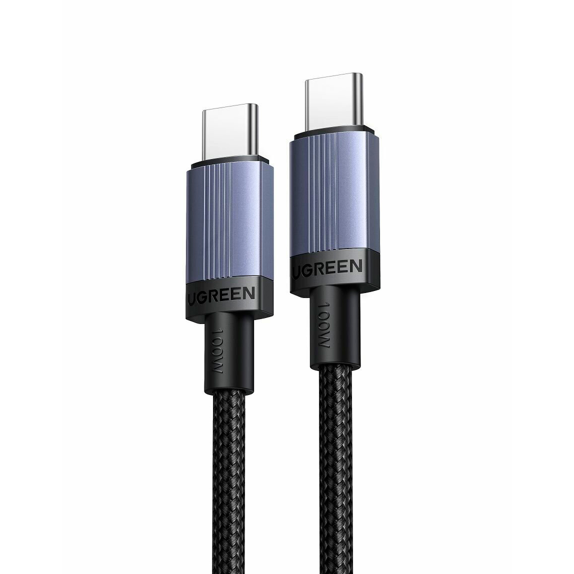 Кабель Ugreen L528, USB-C - USB-C, 100 Вт, 2 м, черный