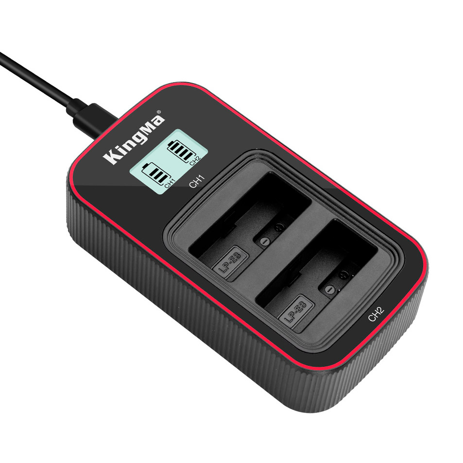 Зарядное устройство Kingma BM058-LPE8, USB, для 2х Canon LP-E8, дисплей