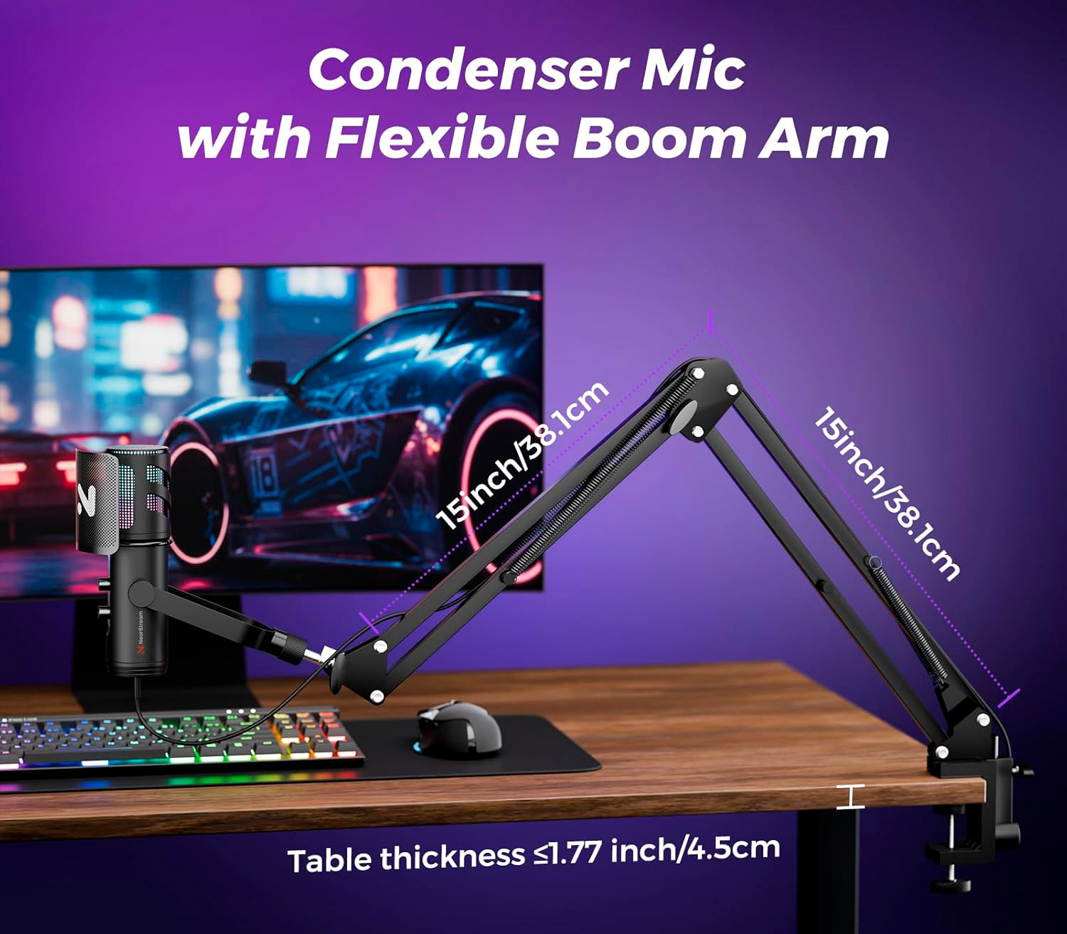 USB микрофон Nearity NearStream AM30U с RGB подсветкой и пантографом (уцененный)