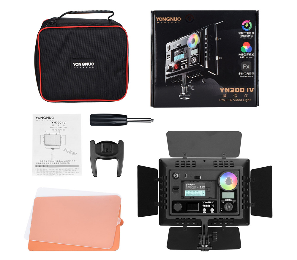 Осветитель Yongnuo YN300 IV, светодиодный, 3200-5600K, RGB, 18 Вт