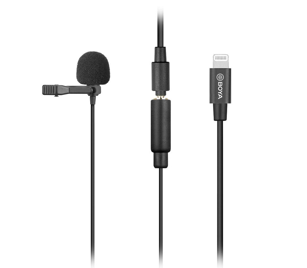 Микрофон Boya BY-M2, петличный, всенаправленный, для Apple iPhone (уцененный)