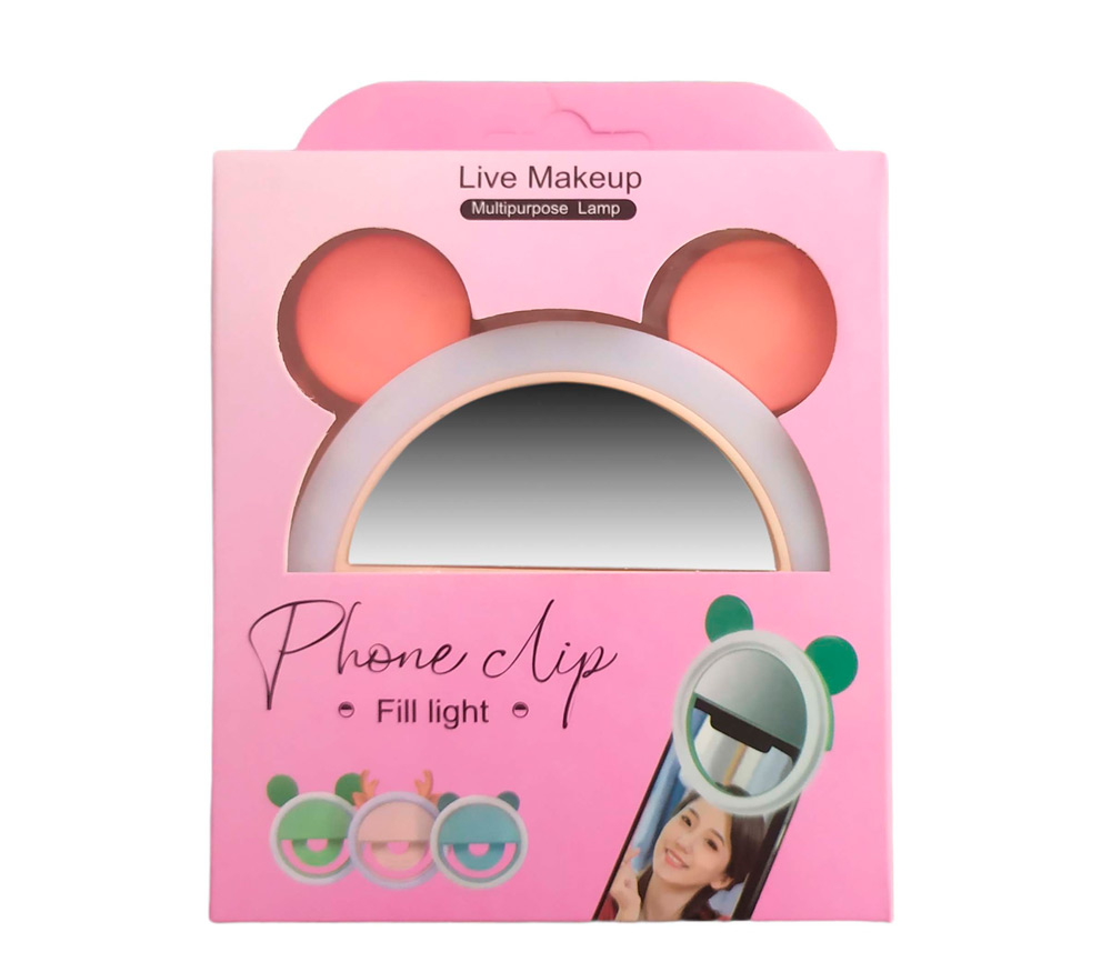 Кольцевой осветитель Live Makeup Phone Clip, для телефона, 3 Вт, 5600k, оранжевый