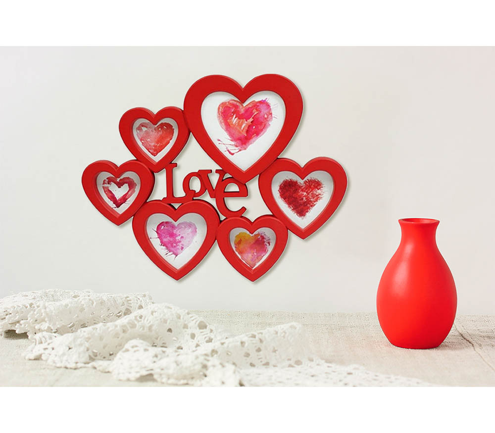 Мультирамка Fotografia на 6 фото (15х15 + 2х 13х13 + 3х 7.5х10 см) красная