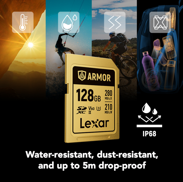Карта памяти Lexar SDXC 128GB ARMOR Gold C10 V60 U3 (R280/W210 MB/s)