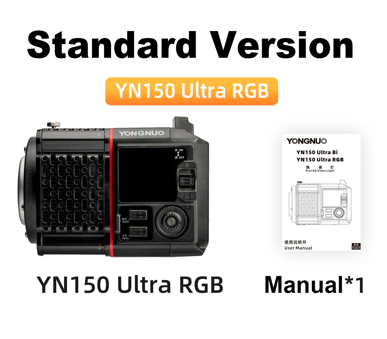 Осветитель Yongnuo YN150 Ultra RGB, 2000-10000К, 150 Вт, mini Bowens