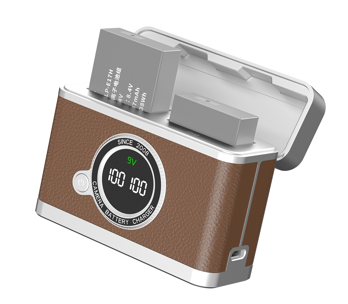 Зарядный кейс Kingma BM070-LPE17 для 2х Canon LP-E17, коричневый