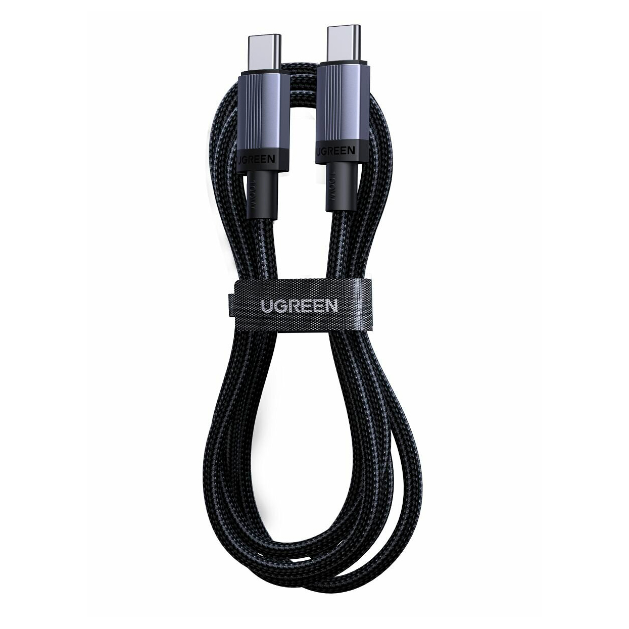 Кабель Ugreen L528, USB-C - USB-C, 100 Вт, 2 м, черный