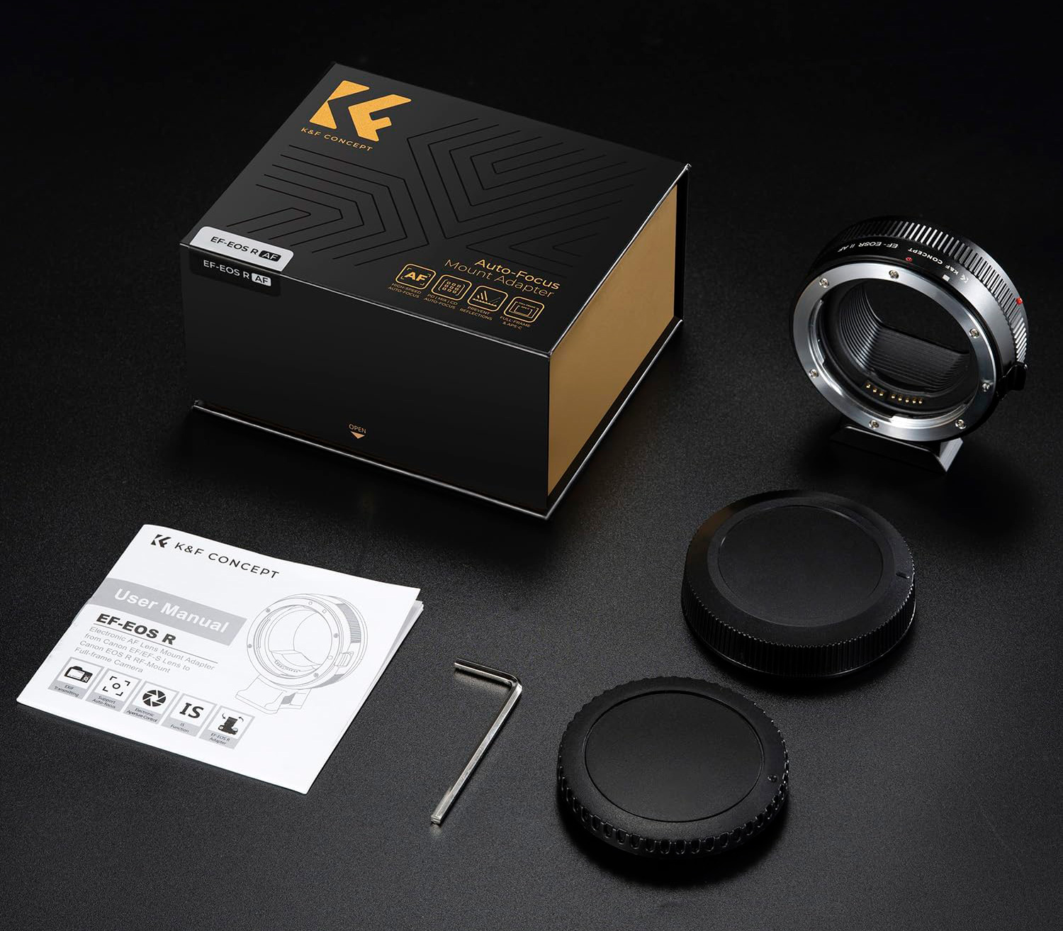 Адаптер K&F Concept EF-EOS R II AF, объективы Canon EF/EF-S на камеры Canon EOS R
