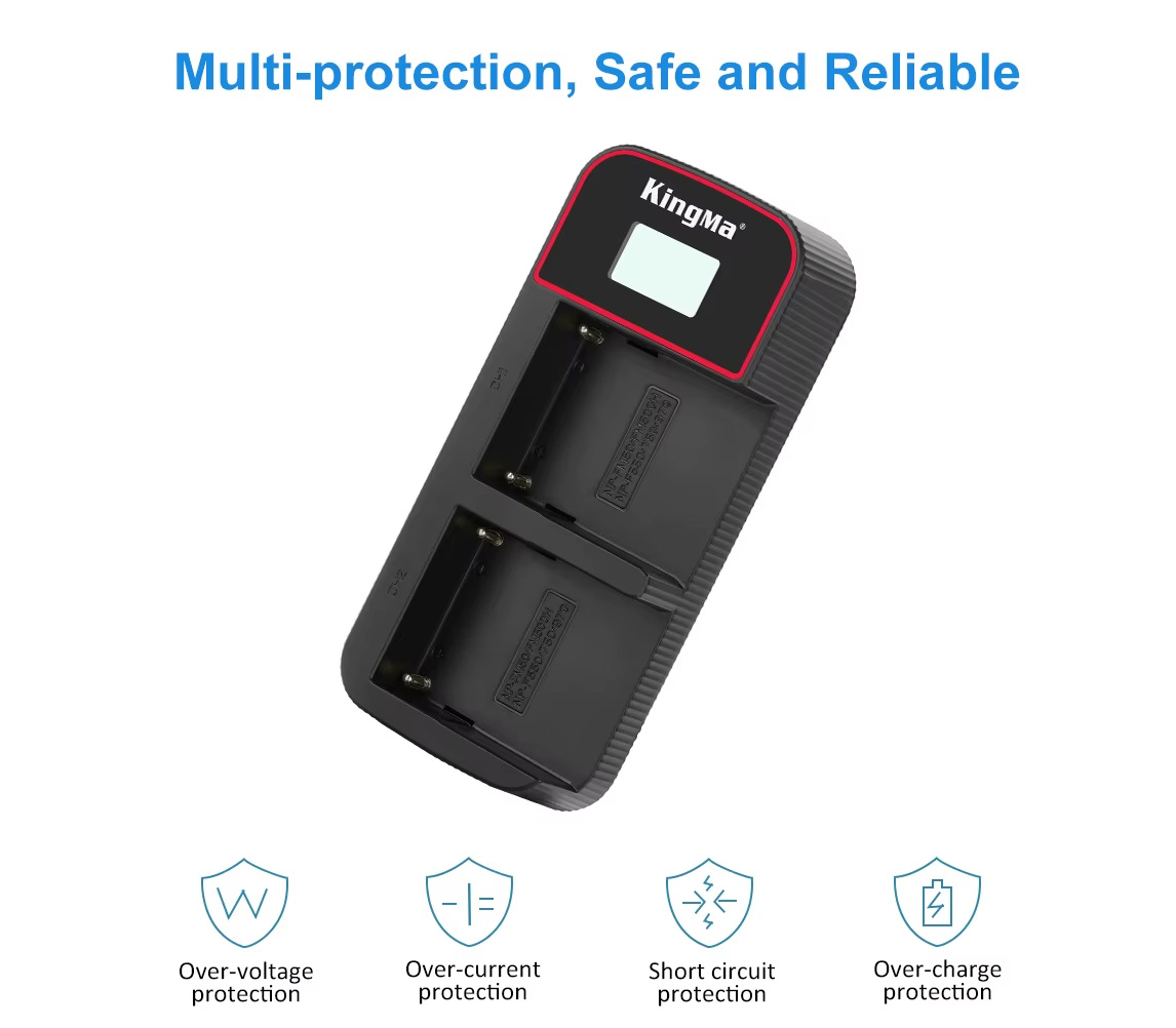 Зарядное устройство Kingma BM058 + 2 аккумулятора NP-F750 4400 мАч