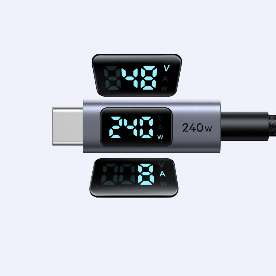 Кабель Ugreen L530, USB-C - USB-C, 240 Вт, 3 м, черный