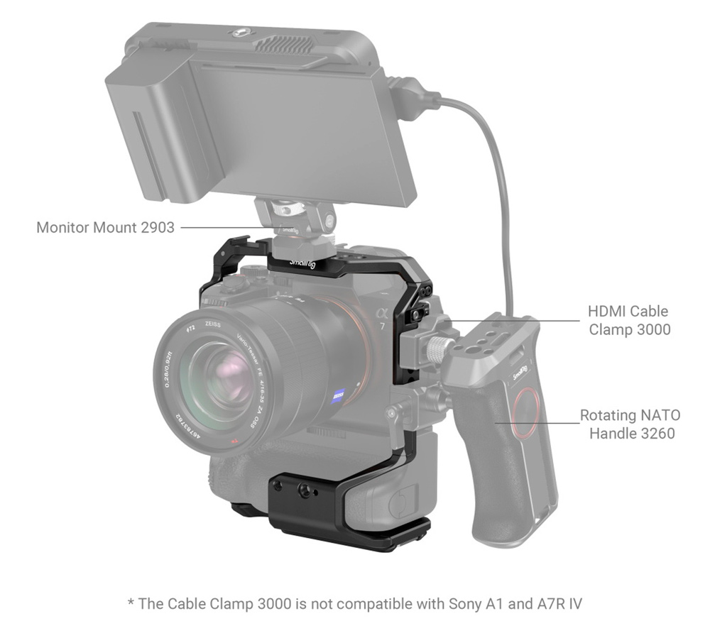 Клетка SmallRig 3594 для Sony A7S III, A7 IV, A7R IV, A7R V, A1 с батарейным блоком