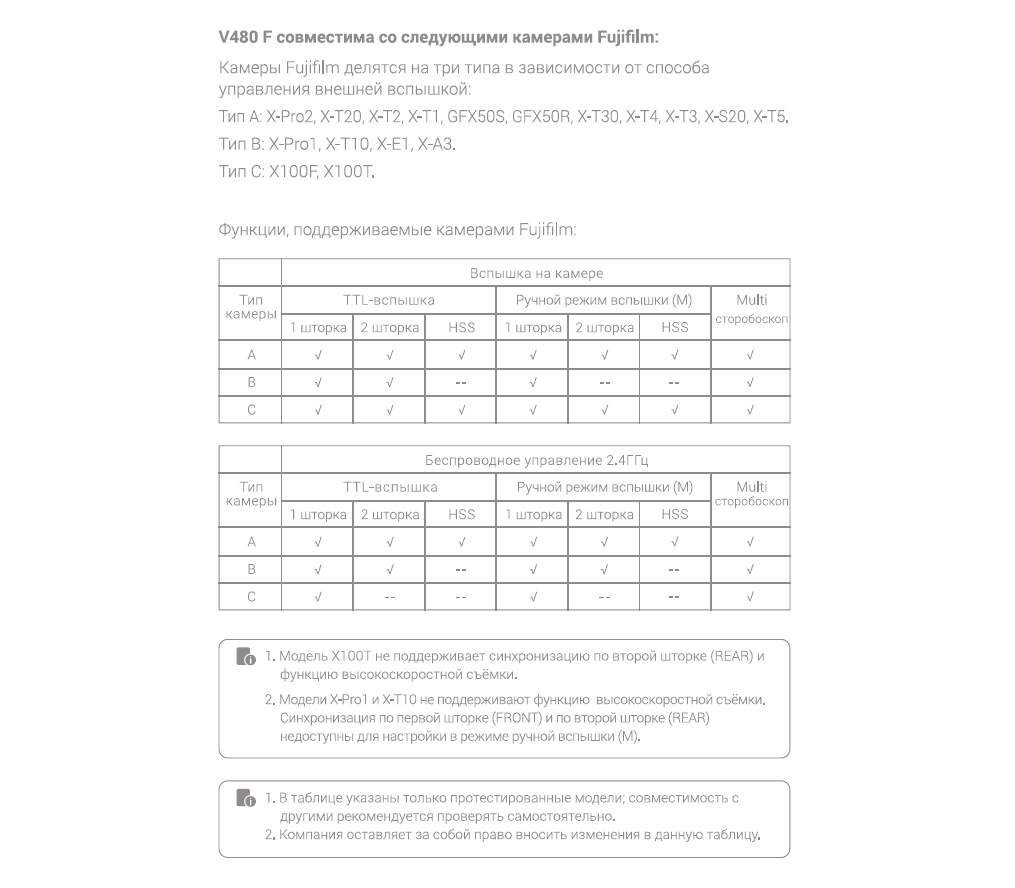 Вспышка Godox V480F TTL, аккумуляторная, для Fujifilm