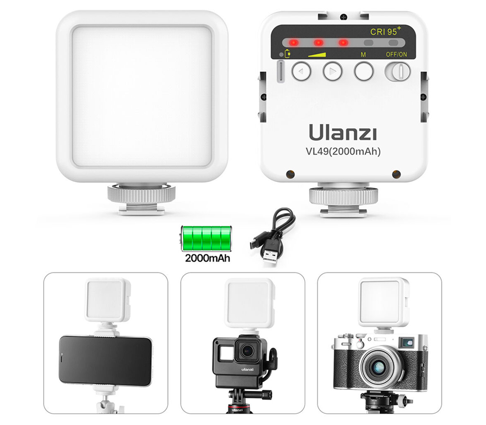 Осветитель Ulanzi VL49 Mini LED Video Light, 6 Вт, 5500К, белый