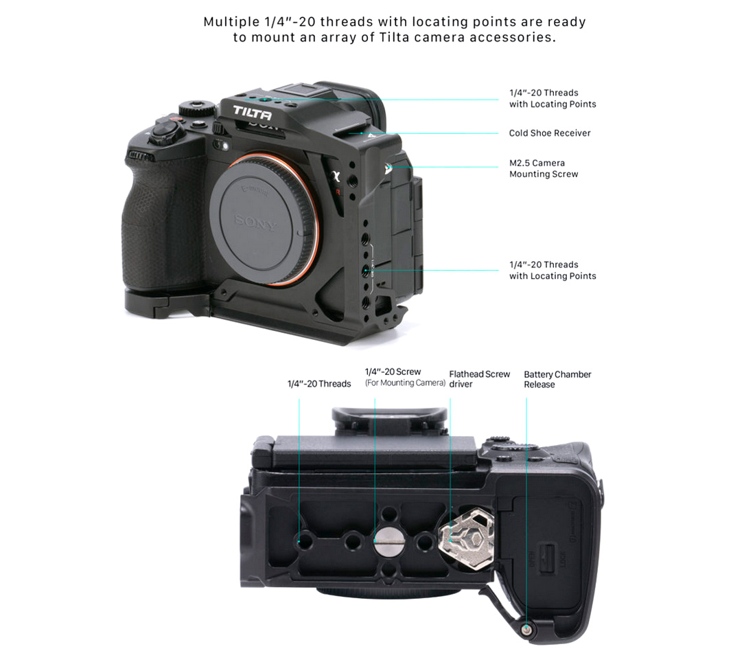 Клетка Tilta Half Cage Lightweight Kit для Sony a7R V, черная