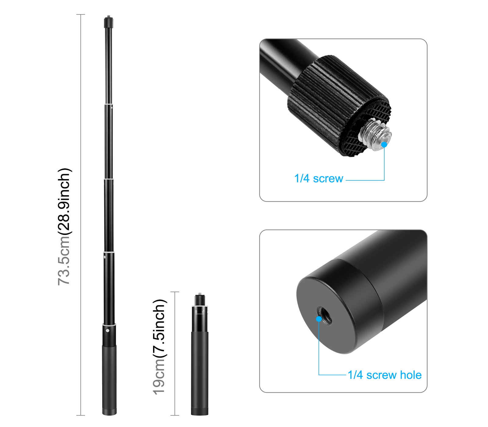 Монопод для селфи Puluz PU814 Selfie Stick, длина до 70 см