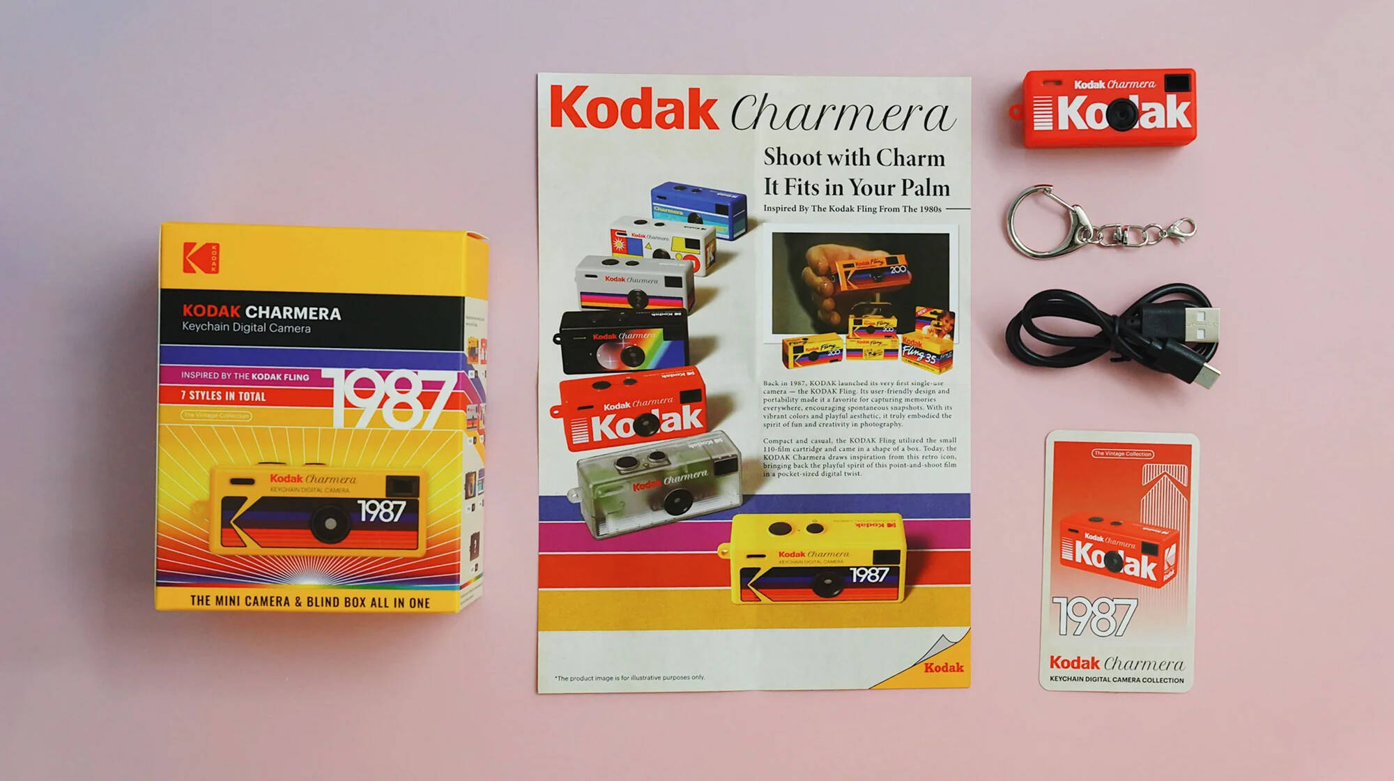 Компактный фотоаппарат Kodak Charmera 1987, 7 цветов в ассортименте (уцененный)