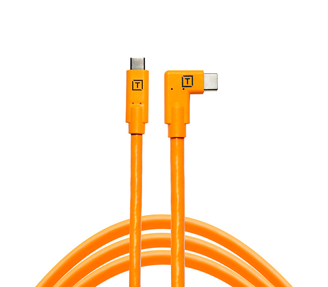 Кабель Tether Tools TetherPro USB-C to USB-C Right Angle 4.6m, оранжевый