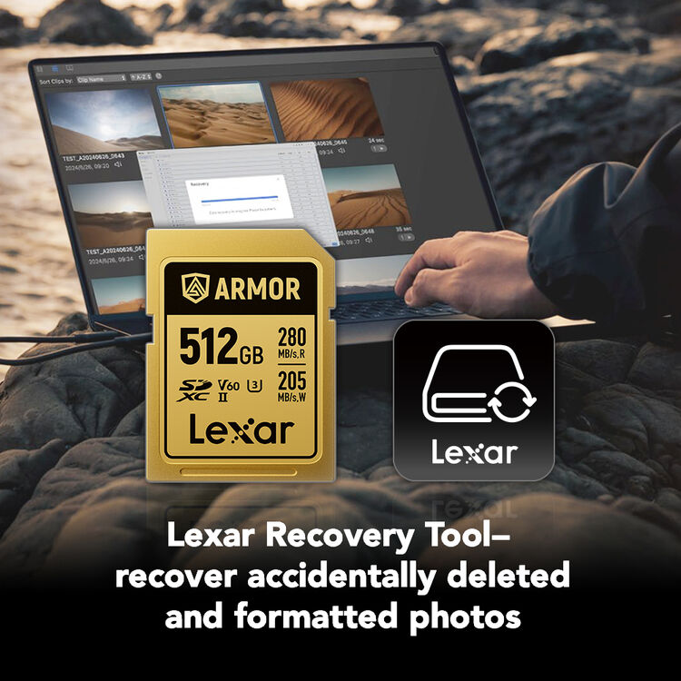Карта памяти Lexar SDXC 512GB ARMOR Gold C10 V60 U3 (R280/W205 MB/s)