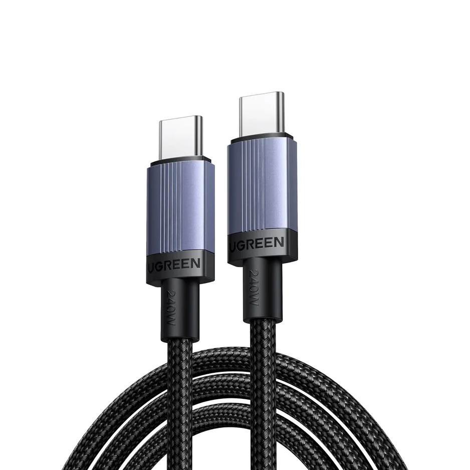 Кабель Ugreen L532, USB-C - USB-C, 240 Вт, 2 м, серый