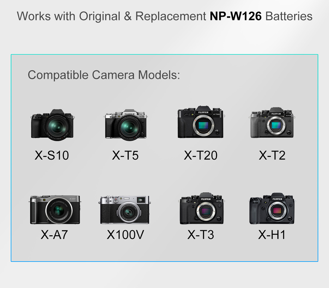 Зарядный кейс Kingma BM070-W126 для 2х Fujifilm NP-W126, черный