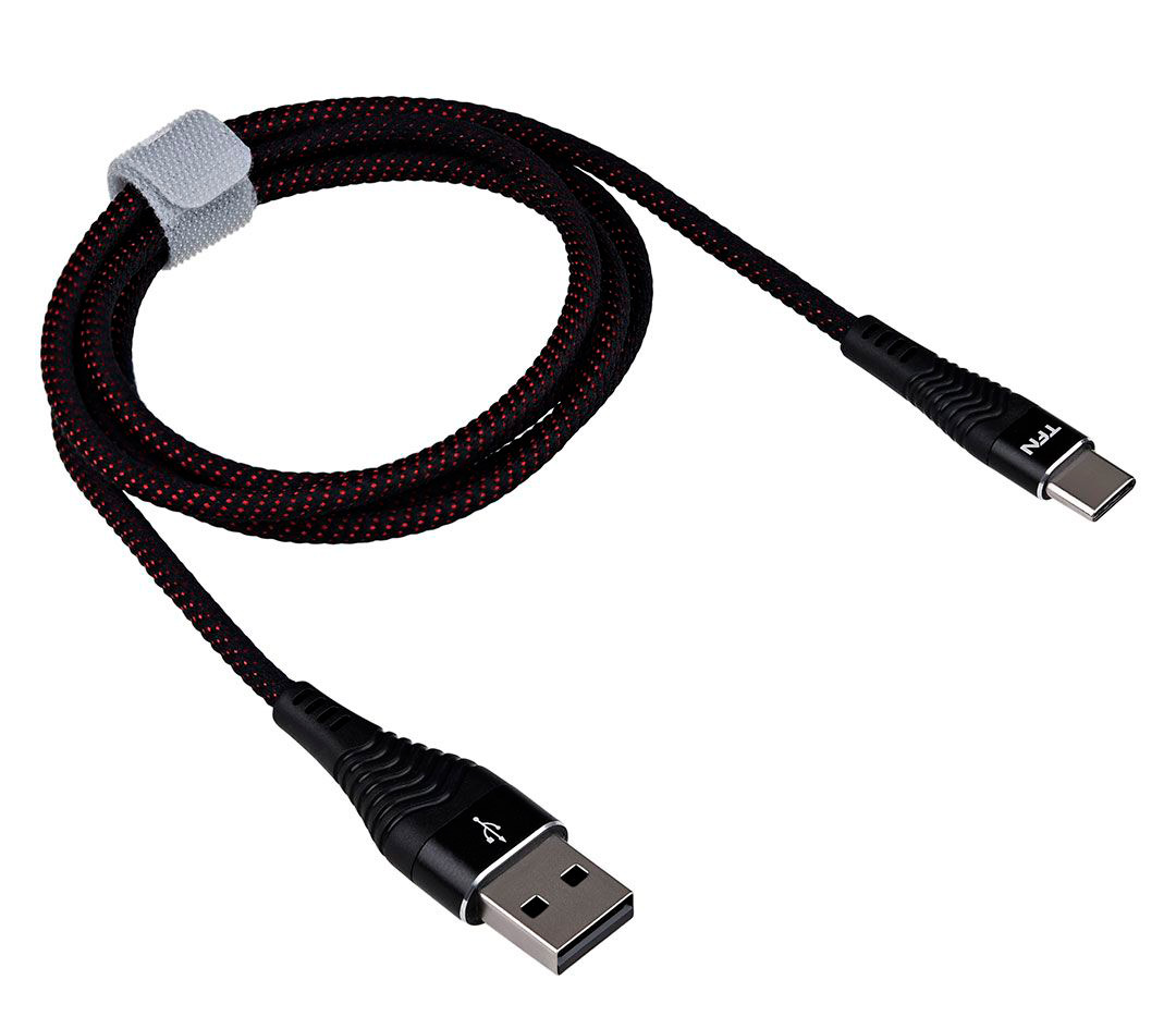 Кабель TFN Forza, USB-A / USB-C, 3A, 1 м, черный